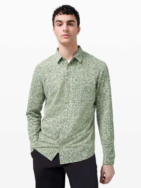 Lululemon Commission Long Sleeve Shirt Green Fern/Smoked Spruce